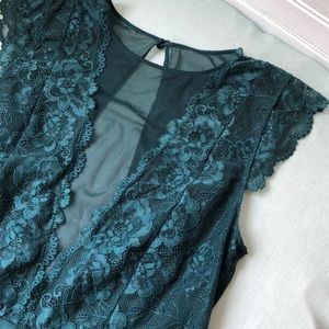 H&M Lingerie Body Suit Mermaid Green Lace